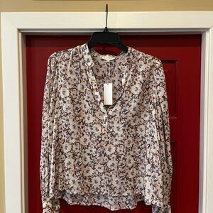 Z Supply Blue and Brown Blouse